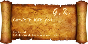 Geréb Károly névjegykártya